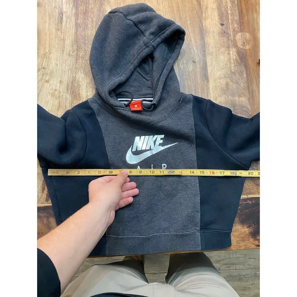 Nike Air Black Long Sleeves Cotton Cropped Hoodie Size Small